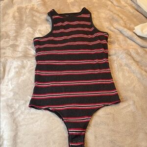 Hollister Black and Red Striped Kids Bodysuit